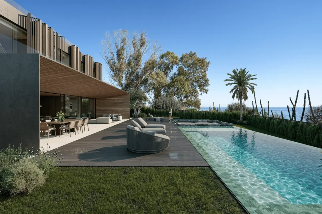 A substantial residence that combines modern design