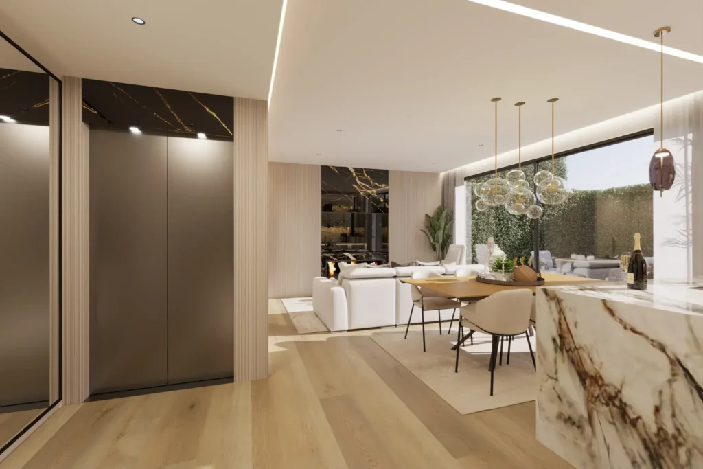 Warm Contemporary Interiors Opening to a Private Garden
