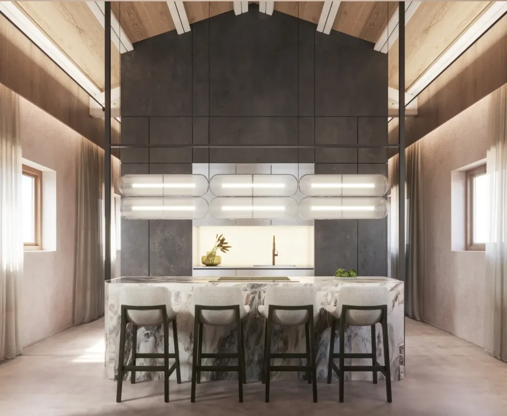 warm materials, and a private terrace in Sant Martí