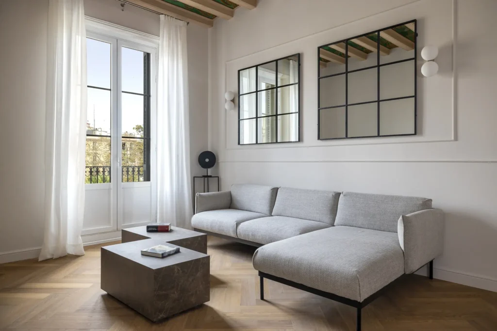 Historic Detail Framed by Calm Contemporary Interiors